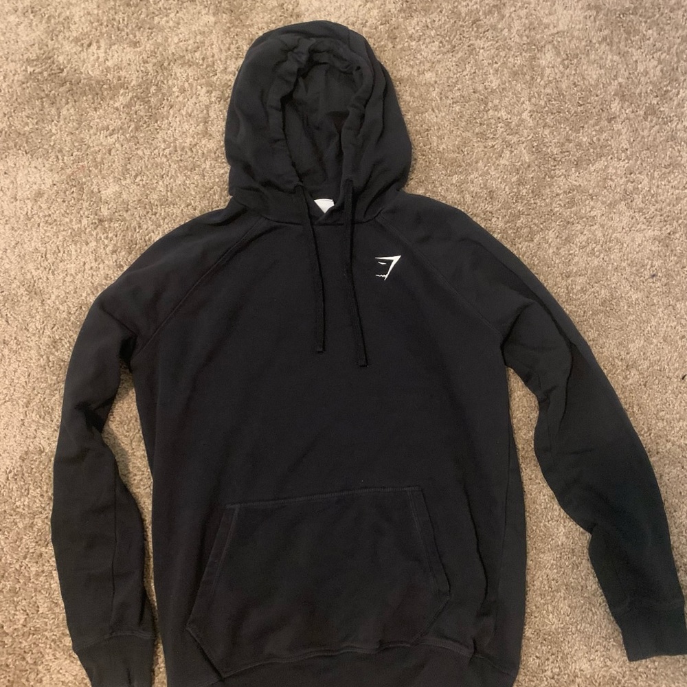 Black gymshark hoodie size M